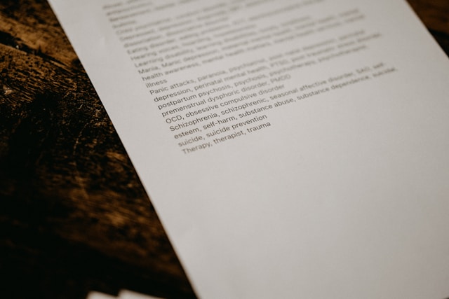 A partial image of a bad resume format for students