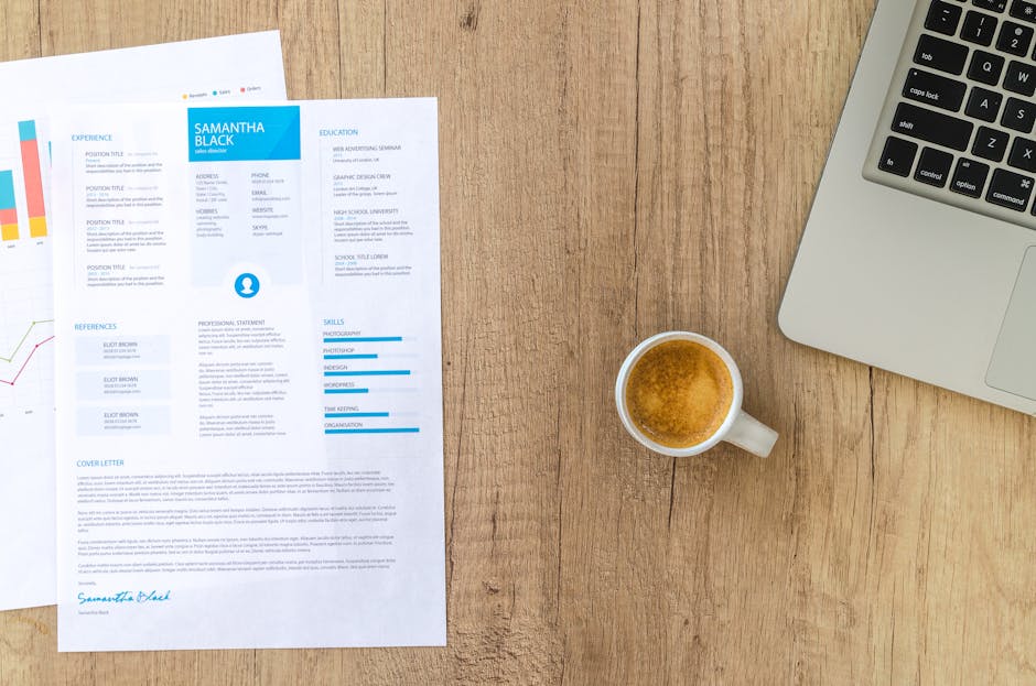 Person highlighting skills section of resume on computer