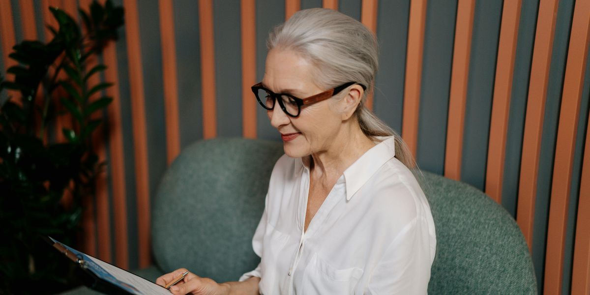 Person reviewing entry-level job applications
