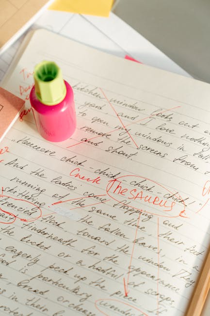 Teacher proofreading resume with red pen